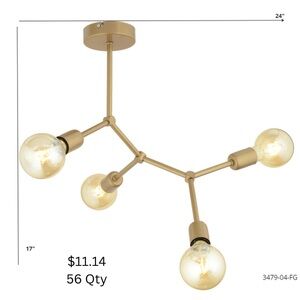 Modern Gold Ceiling Light Fixture